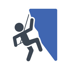 Person rock climbing icon