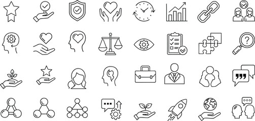 Business and finance line icons set collection vector