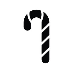 Sweet christmas candy cane icon holiday celebration winter treat simple festive design isolated on white background