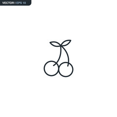 Cherry Fruit Line Icon