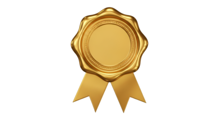Golden Wax Seal Award Ribbon graphic design