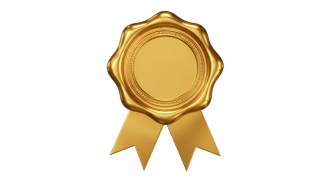 Golden Wax Seal Award Ribbon graphic design