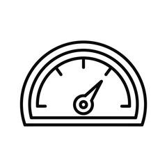 Speedometer icon with needle indicating speed or performance, representing measurement, progress, and efficiency