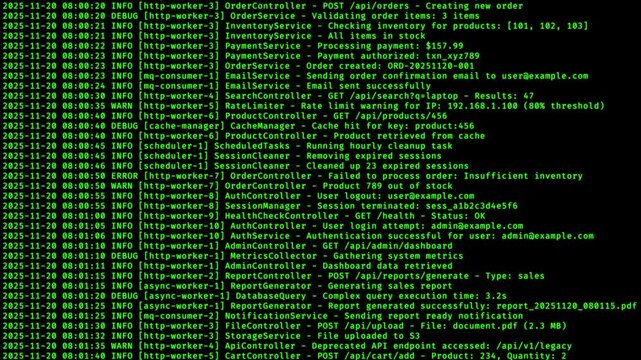 Server logs scrolling down - loop