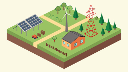 Renewable and Nonrenewable Energy Resources Isometric Vector – Green Power Sources, Solar and Wind Electricity, Fossil Fuels, and Natural Earth Resource Illustration