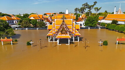 Natural Disaster in Thailand: Flood Damage to Ancient Architecture and Cultural Heritage