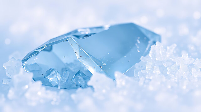 Frozen crystal macro in arctic color palette