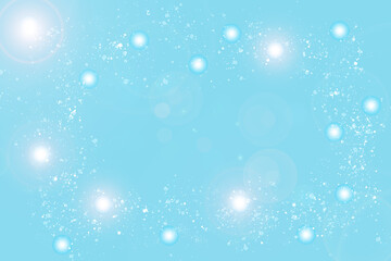 Light blue dreamy background filled with bright bokeh circles and subtle sparkles. Creates a cheerful, frosty atmosphere suitable for Christmas graphics, winter sale layouts, or decorative overlays.
