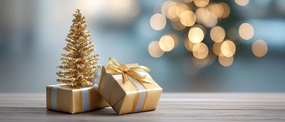 Wrapped gift boxes of different sizes sit near a cozy fireplace with a nostalgic holiday atmosphere