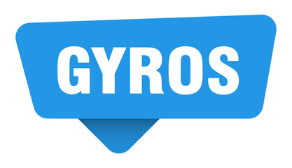 gyros sticker. gyros blue sign isolated on transpatent background