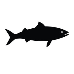 mahi mahi fish silhouette simple design on white