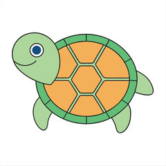 minimal hawksbill sea turtle icon pastel style