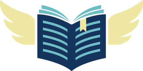 Modern book icon with abstract design elements