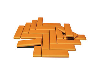 Herringbone Tile Pattern wooden parquet isolated vector 3d icon illustration on white background