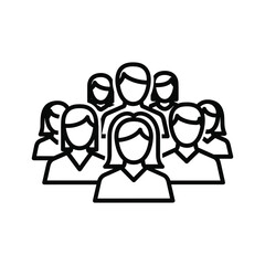 Illustration of a group of people, representing teamwork, community, or a crowd isolated on