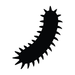 Sea Cucumber Minimal Marine Silhouette