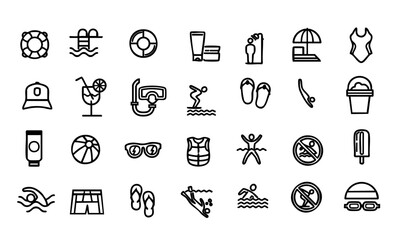 swimming icons iconset in vectors