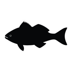 snapper fish silhouette vector design on white