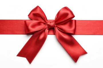 Fototapeta premium Red satin gift bow for Christmas and valentines Nice