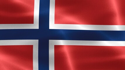 Norway flag - realistic waving fabric flag