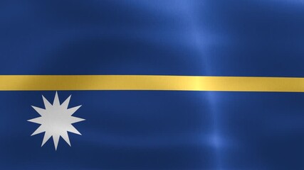 Nauru flag - realistic waving fabric flag