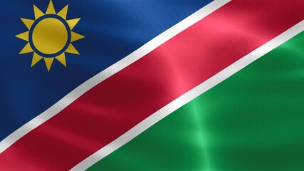 Namibia flag - realistic waving fabric flag