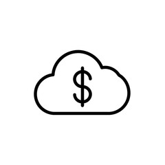 Fototapeta premium Sleek Cloud Finance Icon Vector