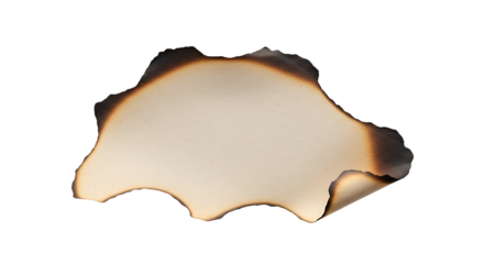 Burnt paper with curled edge