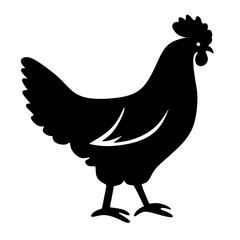 Silhouette Chicken Farm Animal Domestic Bird Poultry Black Shape Icon