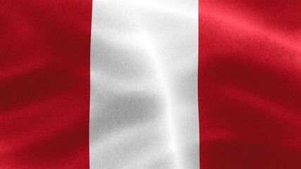 Peru flag - realistic waving fabric flag