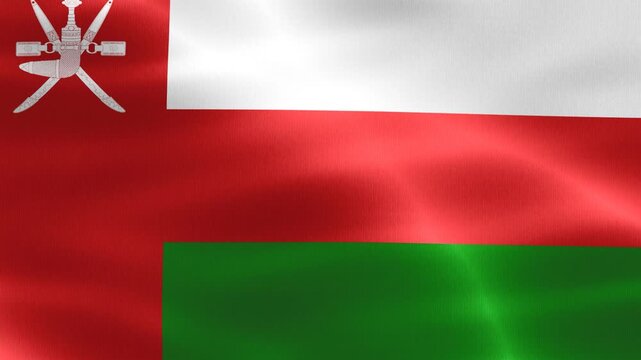 Oman flag - realistic waving fabric flag