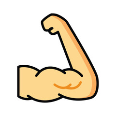 Colored Muscular Arm Vector Illustration Icon for Fitness and Health Design