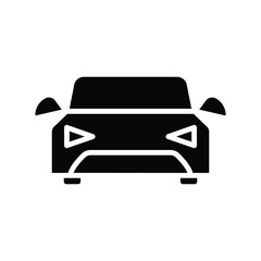 Solid Black Car Illustration Vector Icon for Transportation Design