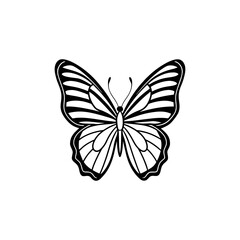 Butterfly a delicate insect with patterned wings displayed in a symmetrical top down view isolated on white background isolated on transparent background