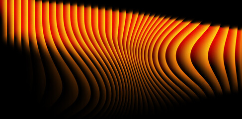 orange glowing abstract wave glassy background