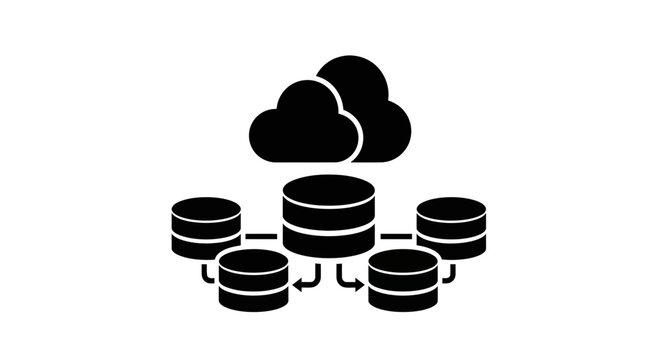 Seamless cloud data connectivity solution, visualizing secure database management, streamlined networking and innovative data storage systems for modern businesses