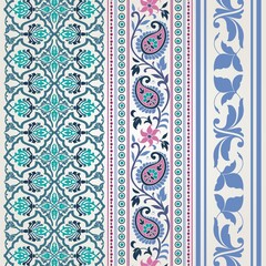 wedding card design, traditional paisley floral pattern , royal India	