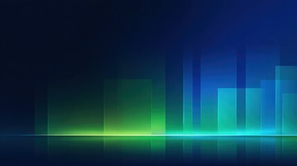 Abstract vertical light bars reflect over a dark horizontal line.