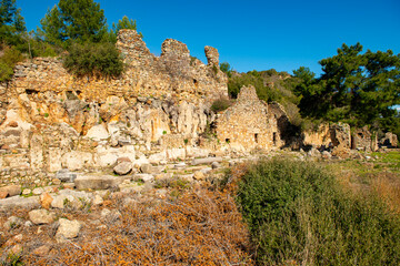 The ancient city of Syedra has located about 20 km. southeast of Alanya district of Antalya, on a...