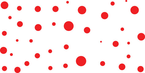 Scattered Red Circles on White Background abstract.