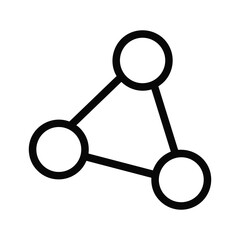 Simple network diagram showing connections between three nodes isolated on