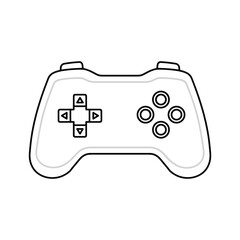 Illustration of a white gamepad with black outlines isolated on, perfect for gaming content