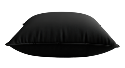 Sleek black pillow with minimalist design for modern interiors and home decor