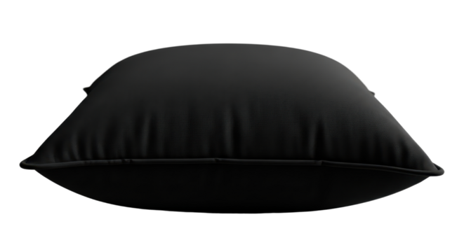 Sleek black pillow with minimalist design for modern interiors and home decor