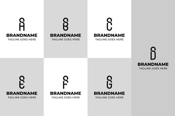 Letters IA IB IC ID IE IF IG Monogram Logo Set, for AI BI CI DI EI FI GI Initials