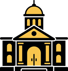 building vector with dome and columns