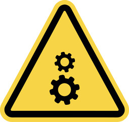 System alert warning sign inside a gear icon