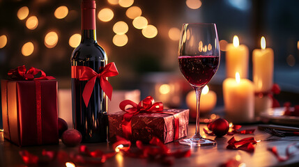 red wine and candles