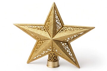 Ornate gold glitter christmas tree topper star Nice
