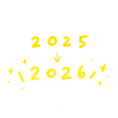 2025 go to 2026  illustration. 